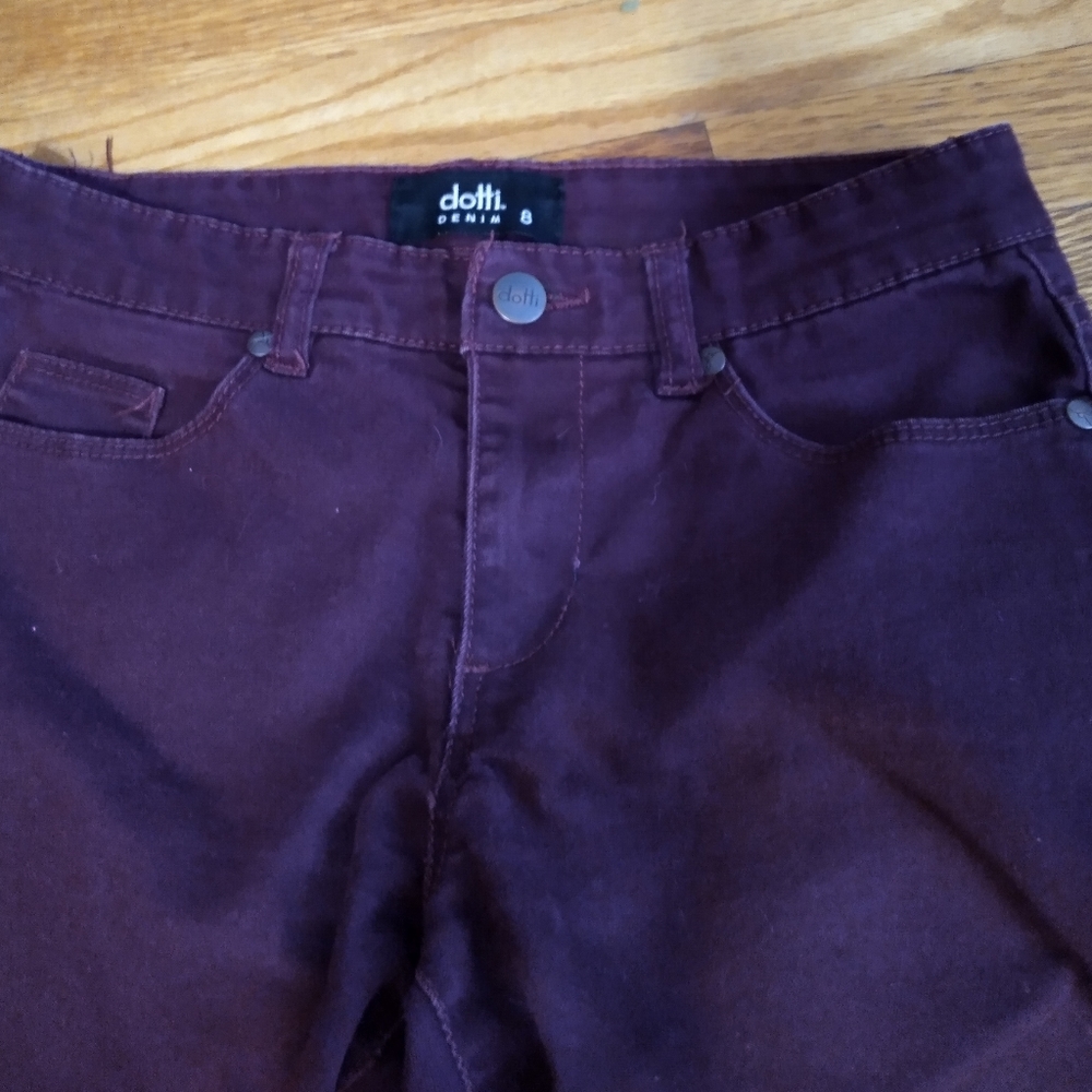 Burgundy skinny jeans